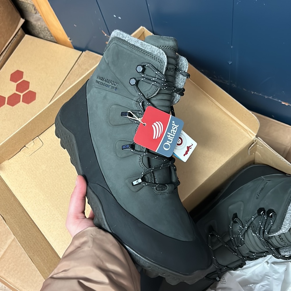 VIVOBAREFOOT TRACKER SNOW SG M DARK GREY LEATHER EU 45 US 12 - Picture 5 of 6